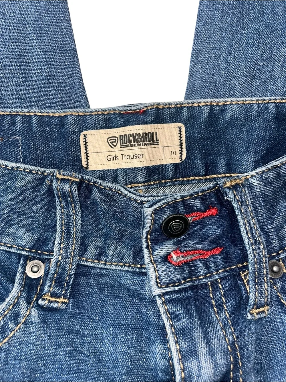 NWT Rock & Roll Denim Girls Trouser Jeans Size 10 Medium Wash Bootcut Western